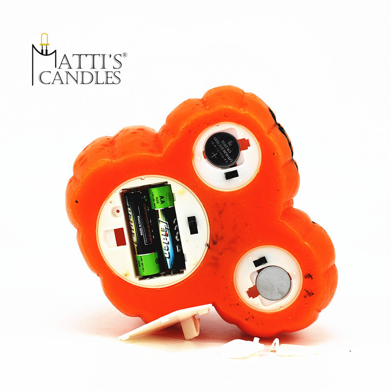 New arrival custom made led candle gifts sets halloween pumpkin real wax led candle