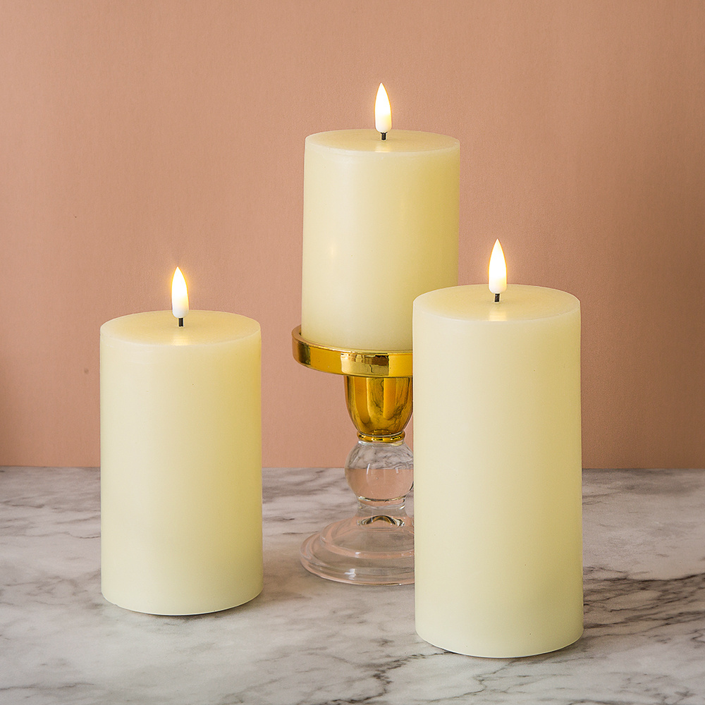 Matti's 3d real flame home decoration battery operated custom flickering led wax candles