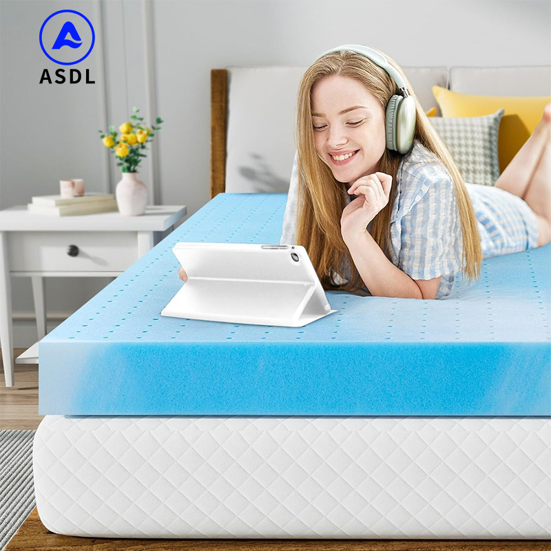 Natur Mattress Cheap Price Silicone Material Soft Cooling 2 Inch Pressure Relieving Memory Foam Mattress Pad Gel Topper