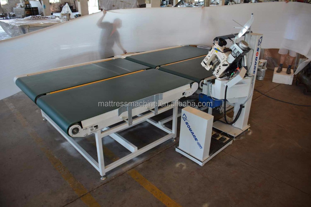 Conveyor type automatic mattress tape edge sewing machine