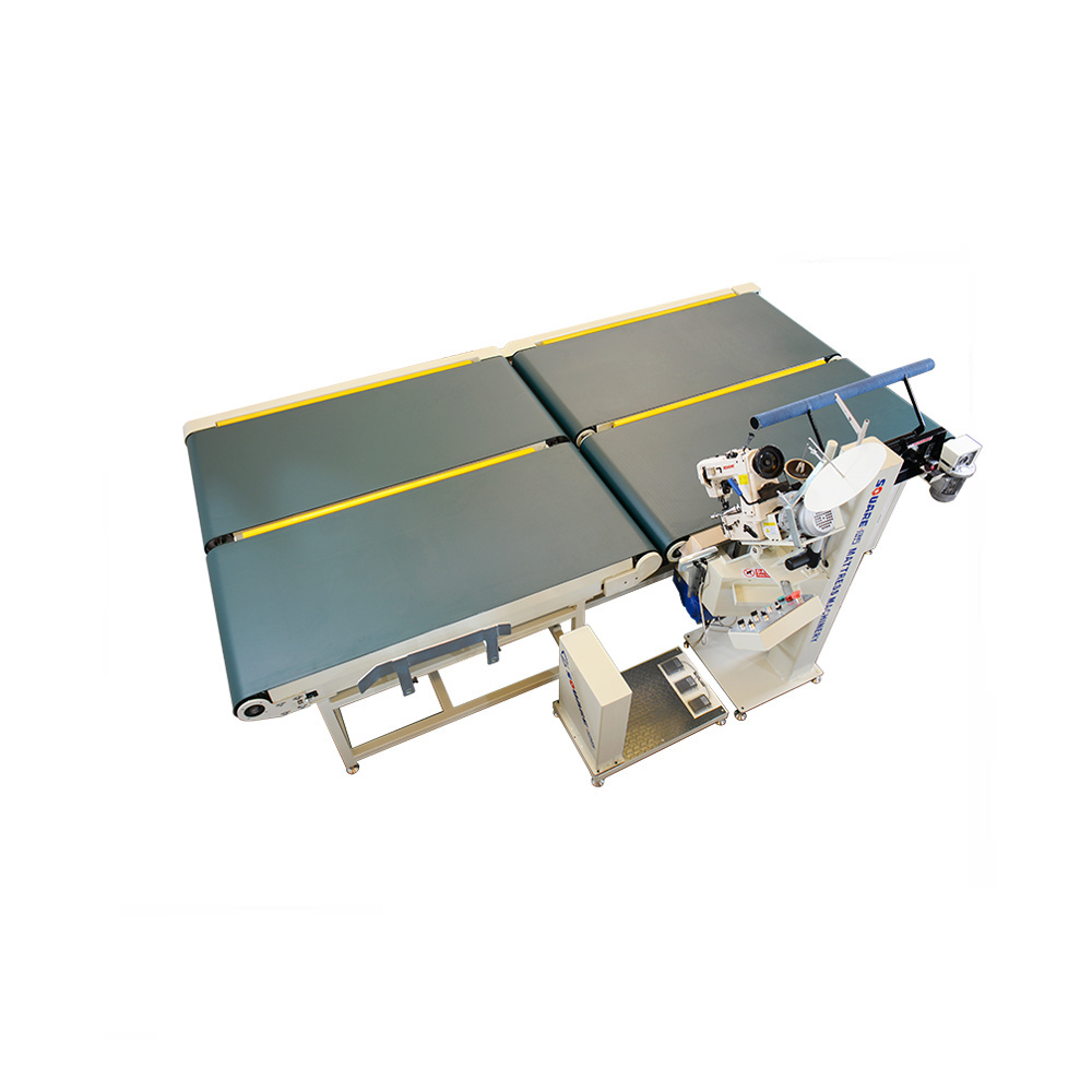 Conveyor type automatic mattress tape edge sewing machine