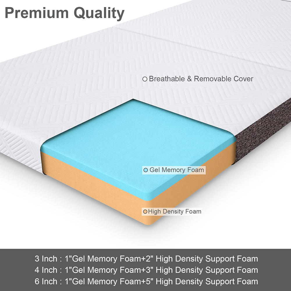 AIDI Foldable High Density Foam Floor Mattress Pad Futon Tri-Fold Mattress For America