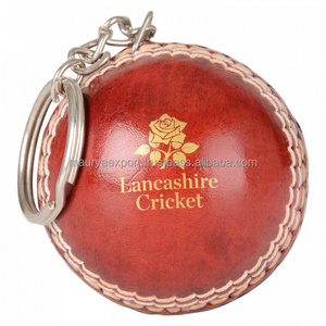 Mini Cricket Leather ball keychain  / Custom logo Mini cricket ball keychain