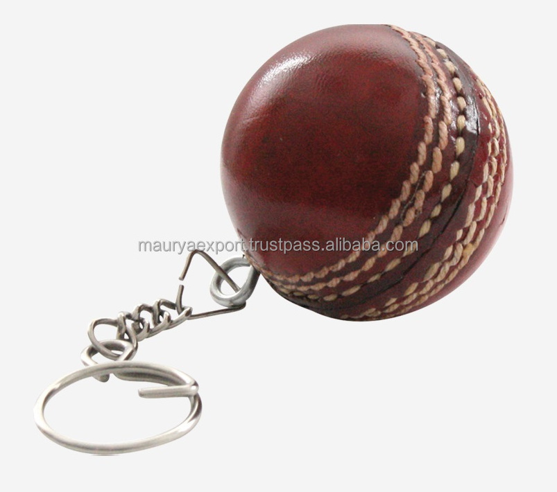 Mini Cricket Leather ball keychain  / Custom logo Mini cricket ball keychain