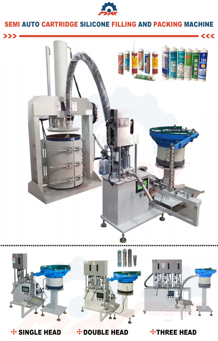 China Semi Automatic PU Sealant Filling Machine silicone sealant cartridge filling machine With Extruder