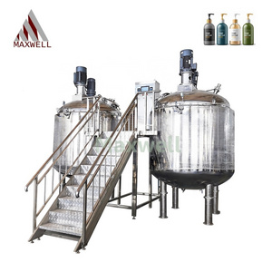 Fully Automatic Perfume Detergent Bleach Sanitizer Shampoo Soap Mixing Machine 5000L Heating Industrial Making Mixer