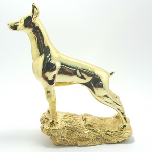 Hot sales polyresin Golden Dog figurine/ animal statue 120mm Height