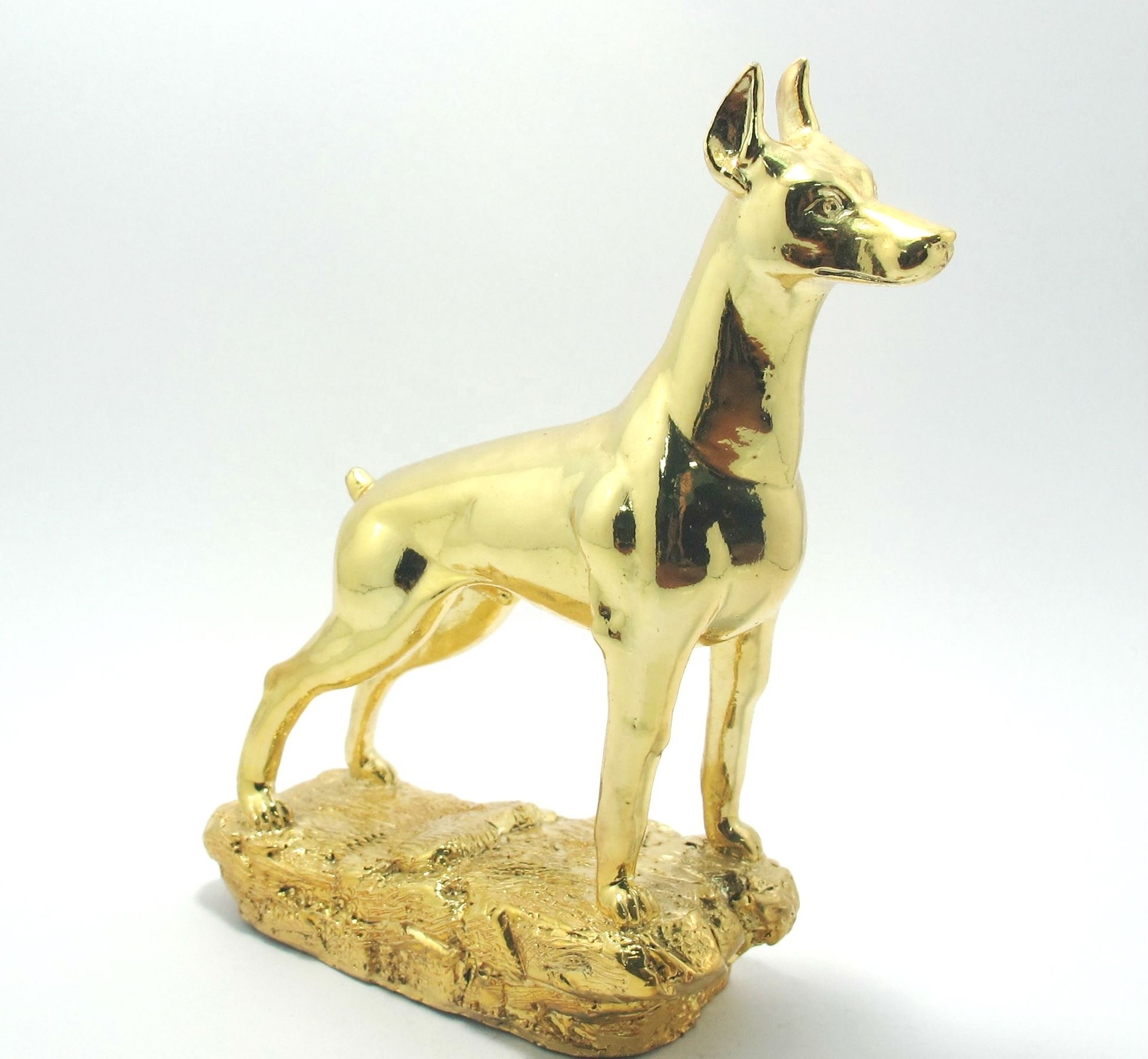 Hot sales polyresin Golden Dog figurine/ animal statue 120mm Height