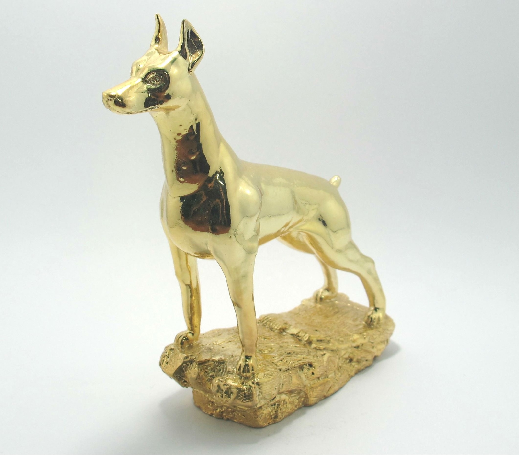 Hot sales polyresin Golden Dog figurine/ animal statue 120mm Height