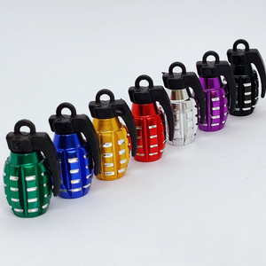 Aluminum Air Tire Caps Grenade Bomb Style Tire Valve Cap Stem Cover For Bike, Car, Trucks, ATV