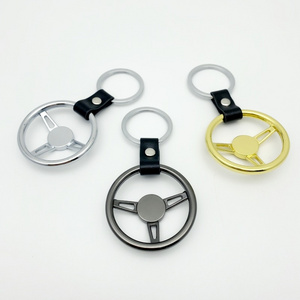 New Car Keyring Anodizing Zinc Alloy Auto Part Key Chain Car Steering Wheel Keychain