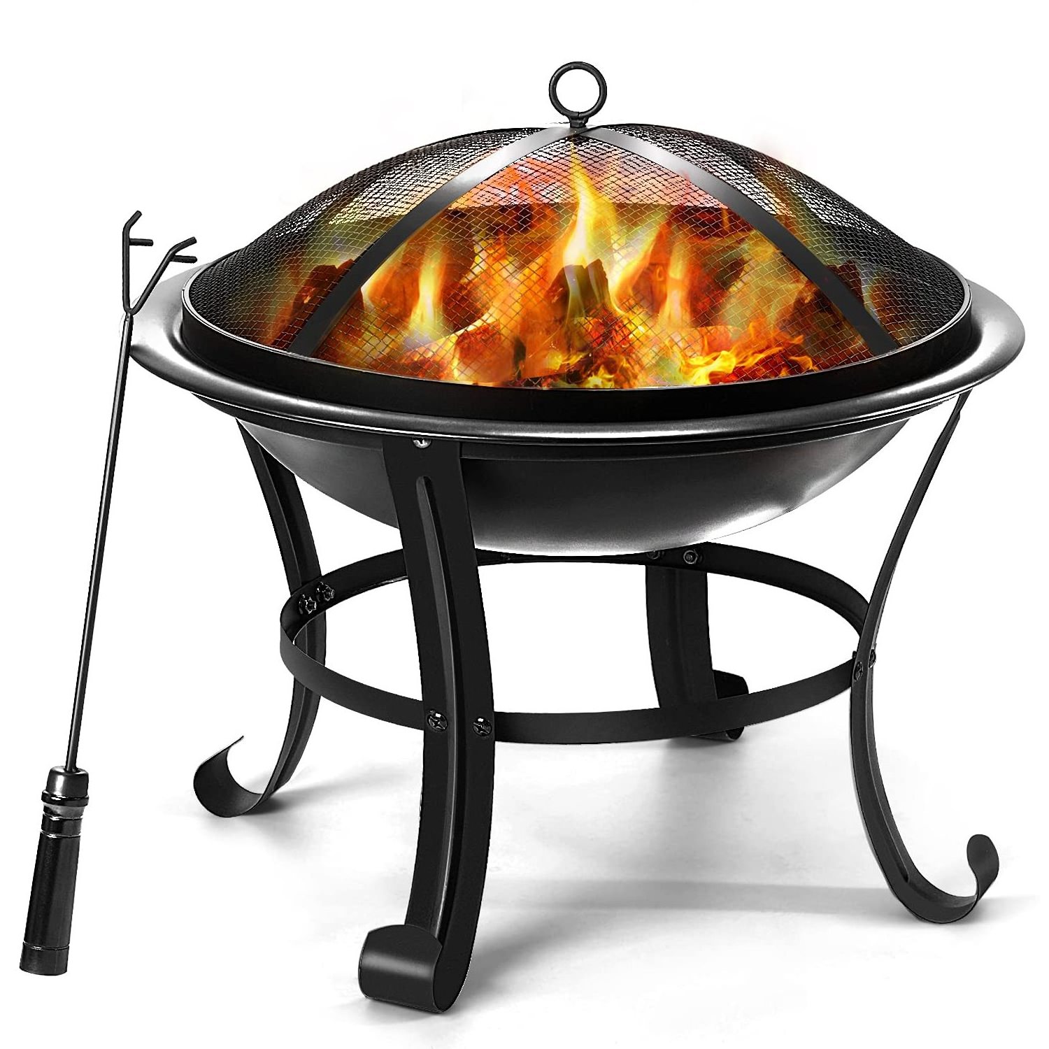 Patio Garden Wood Burning Metal Round Fire Bowl Portable Outdoor Indoor Table Top Wood Fire Pit