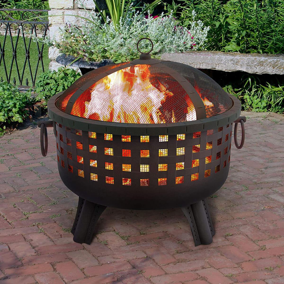 Classic Design Iron Fire Pit Wood Burning Fire Pit Deep Bowl Outdoor And Indoor Garden Patio Handmade