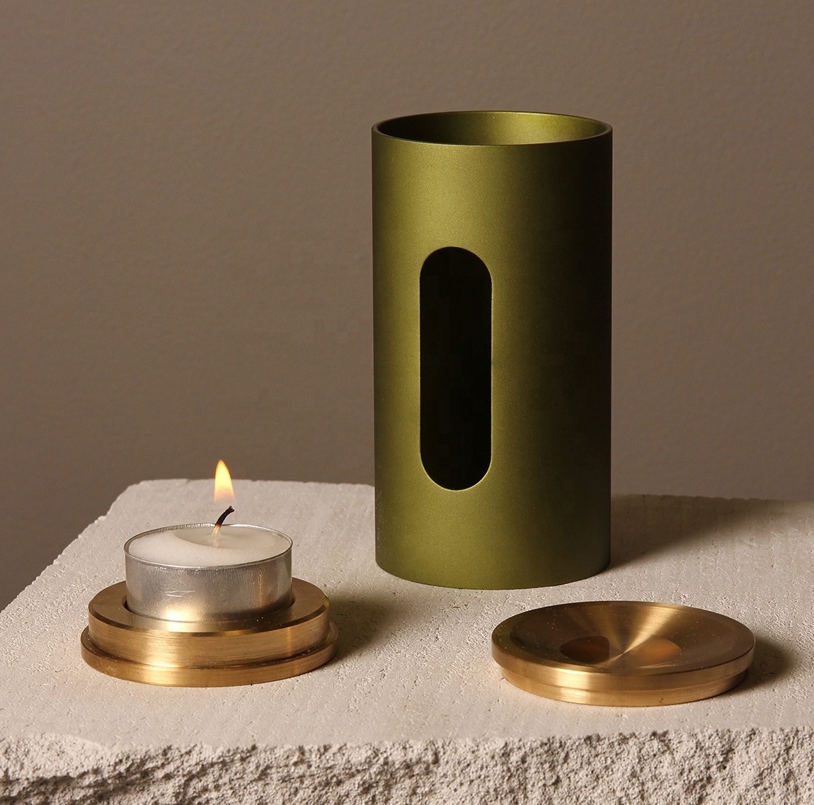 Modern Metal Essential Oil Burner spa Aroma burner Fragrance therapeutic oil burner oil diffuser brass bowl candle warmer