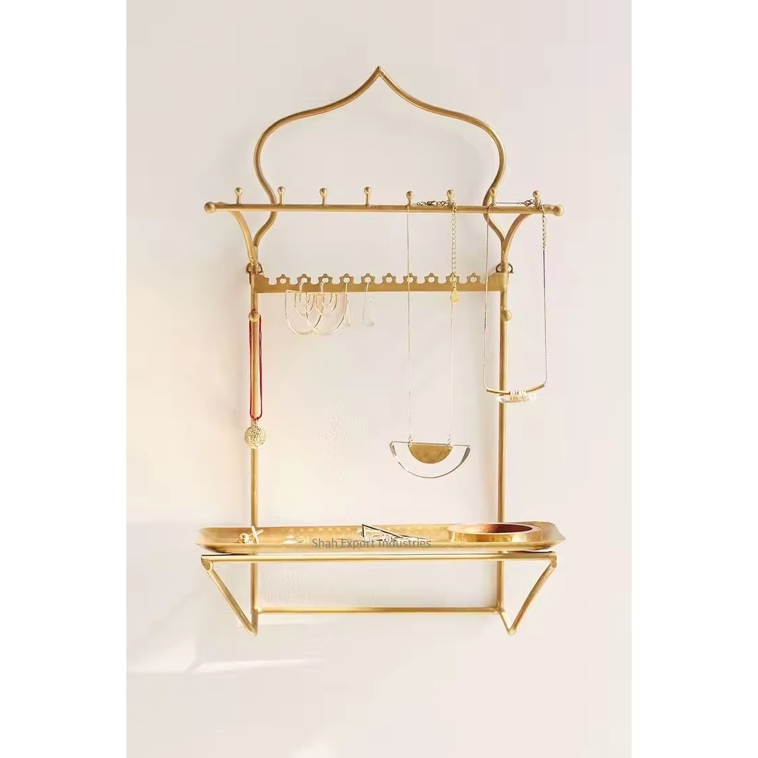 Newest Design Multi Purpose Metal Gold Jewelry Stand for Table Top & Hanging Jewelry Organizer and Hanger