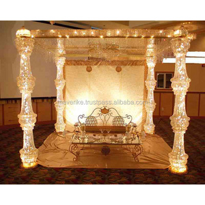 Wedding Mehndi Stage Mandap Event & Party Decoration Supplies Haldi function crystal mandup Stage Handcrafted