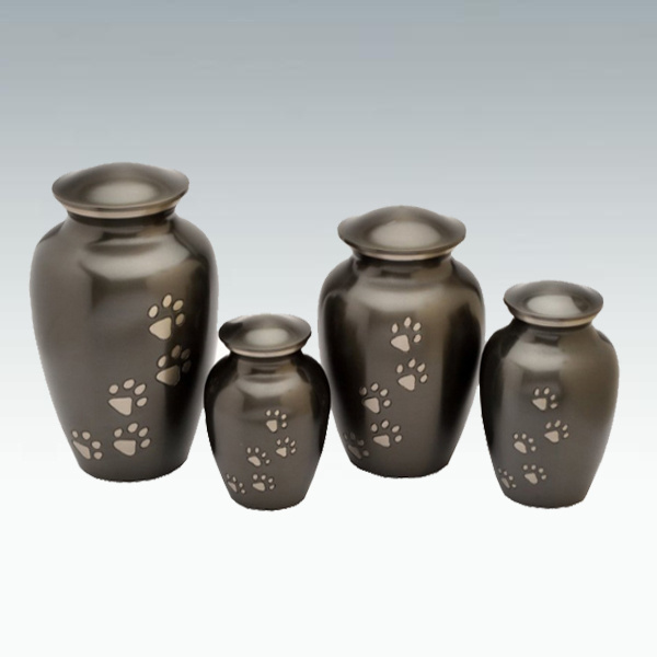 Paw Pet Print Copper antique Brass Cremation Urn for both Men & Women Funeral With Threaded Lid Handcrafted decoration