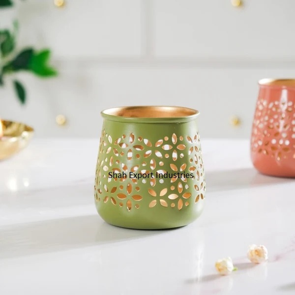 Tableware Decoration Iron Tea Light Votive Green PC Votive Candle Holder For Home Living Room Decor Handmade