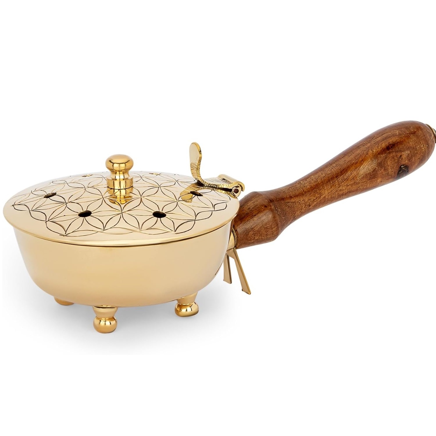 Best Selling Decorative Brass gold Incense burner Charcoal Burner censer Oil burner Gold Finished Home Fragrance