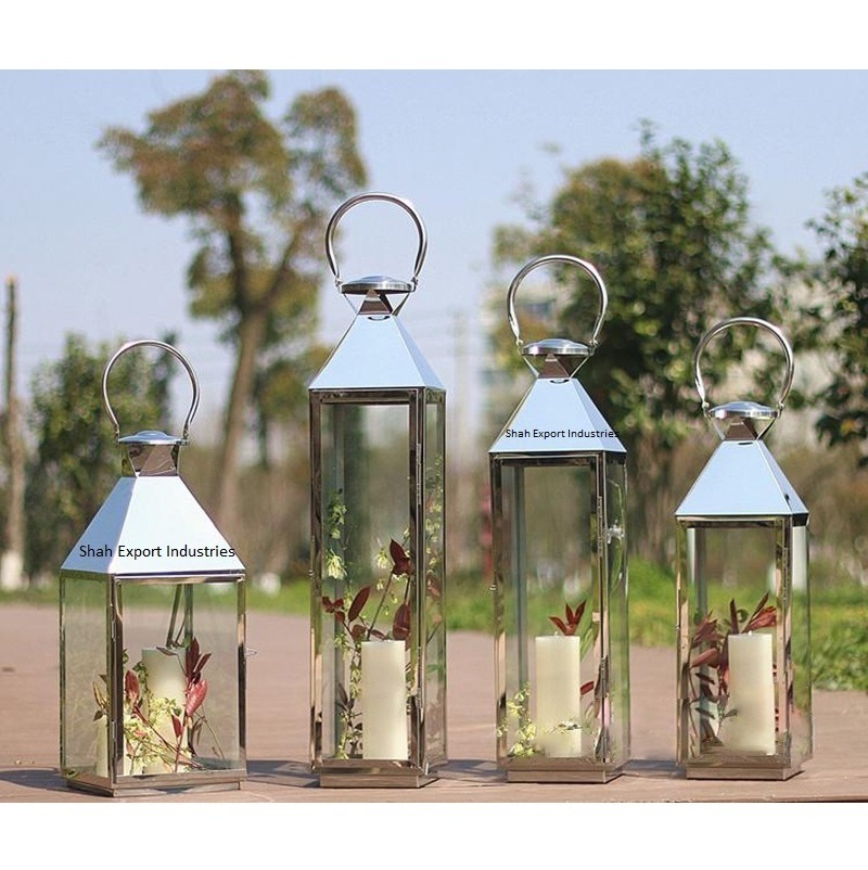 New Arrival Gold Metal/Glass Hanging Moroccan Lanterns Wholesale Transparent Designer Candle Lanterns