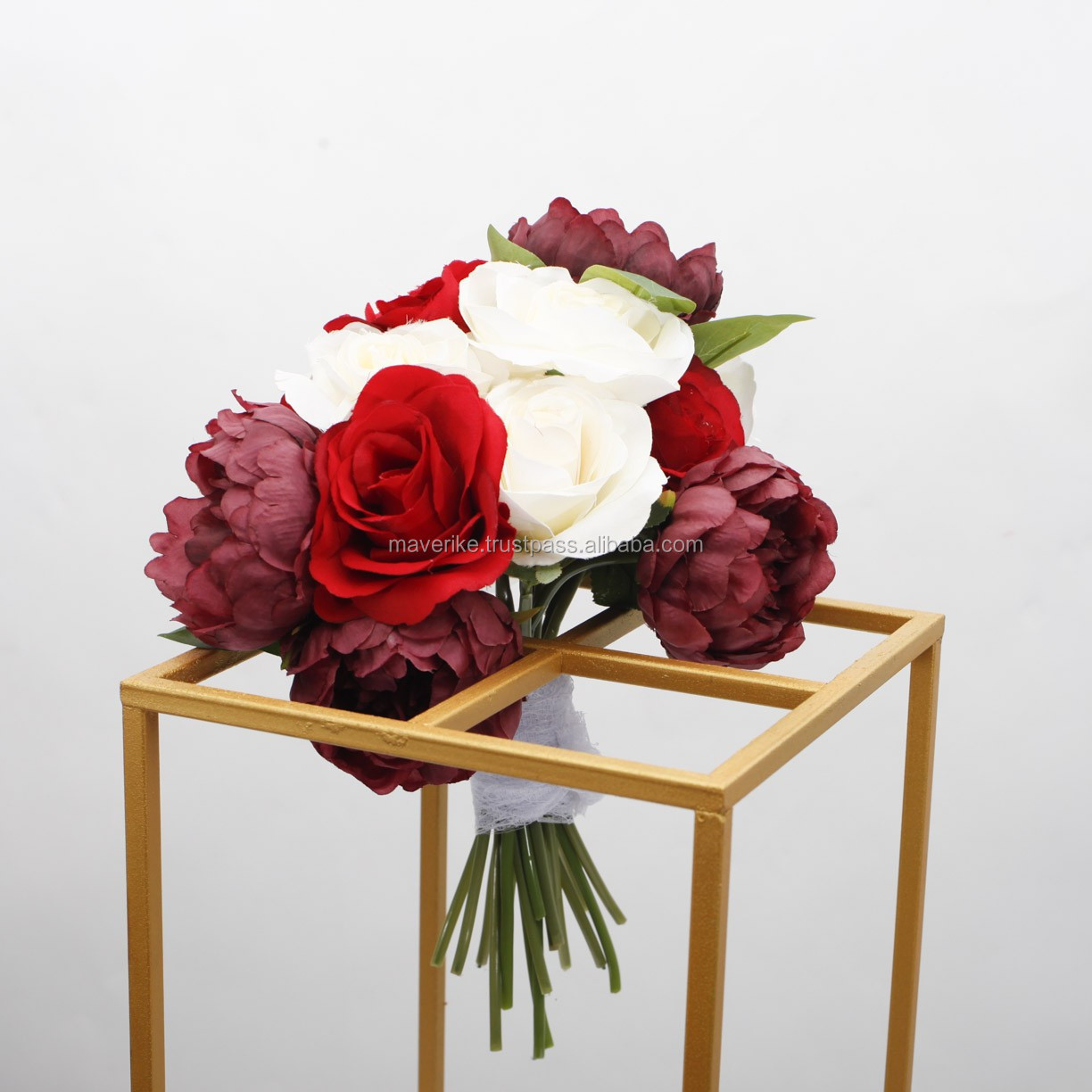 Gold Metal Flower Stand for Wedding Table Centerpieces Rectangular Flower Stand for Floral Arrangement Decoration