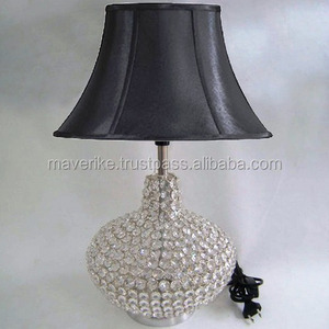 Fancy Design Beaded Ball Table Lamp For Bedside Desk Nightstand Lamp Antique Crystal Lamp For Living Room Decor