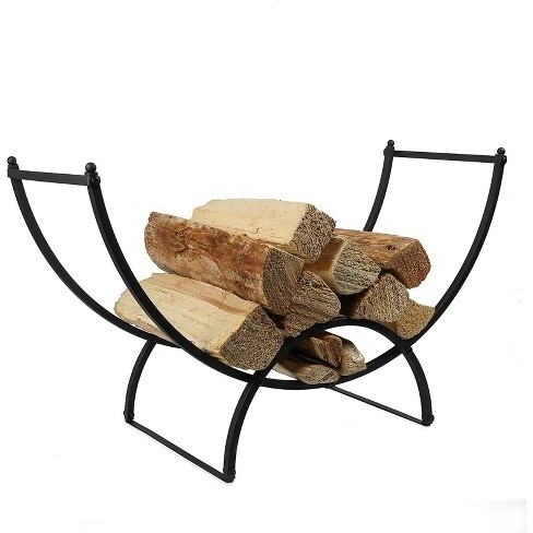 Stylish Fireplace Log Holder Outdoor & Indoor Metal Wood Carrier Storage Stand Fire Log Holder Firewood Rack