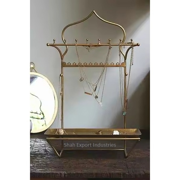 Newest Design Multi Purpose Metal Gold Jewelry Stand for Table Top & Hanging Jewelry Organizer and Hanger