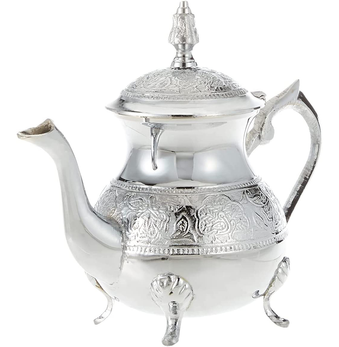 Arabic Moroccan silver Teapot with Plastic Handle decorated Brass metal serving teapot with strong handle different sizes