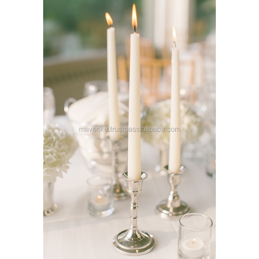 Silver Wedding Tabletop Decorative Candle Stand metal pillar candle holder for Living Room Table decor centerpiece