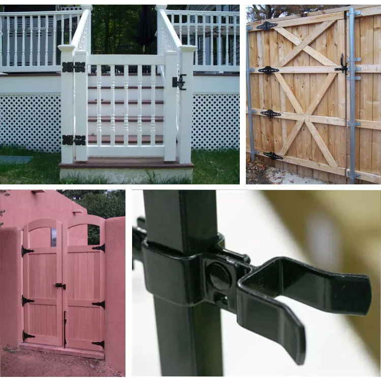 Customized Ornamental Self Closing PVC Fence Gate Tee Hinge Hardware for welded fence