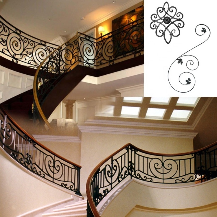 Decorative  spiral staircase in cast iron Accessories Wrought iron for gate outdoor and garden