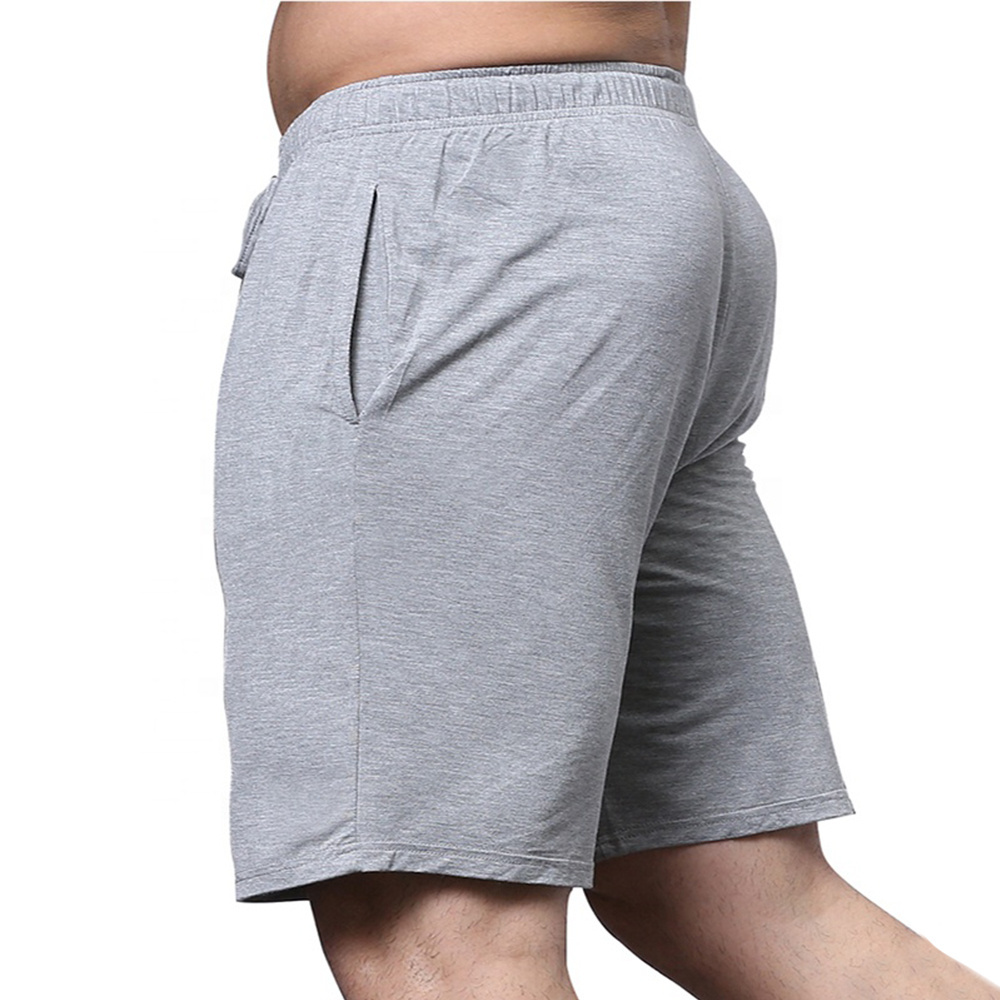 OEM Summer Cotton Bamboo Fibers Knitted Sleep Wear Short Pants Men's Lounge Wear Shorts