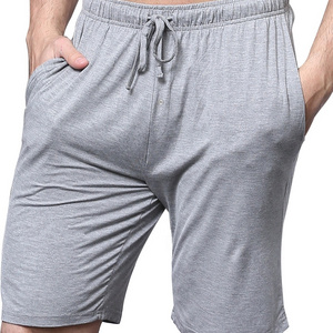 OEM Summer Cotton Bamboo Fibers Knitted Sleep Wear Short Pants Men's Lounge Wear Shorts