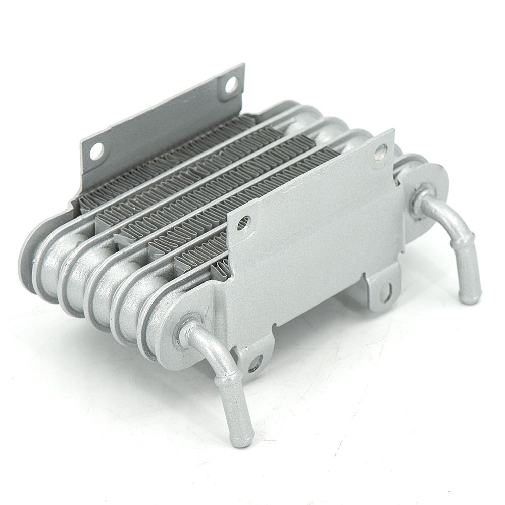 Universal Aluminum Racing Car Motorcycle Diesel Small Engines Fuel Oil Cooler 8mm silver