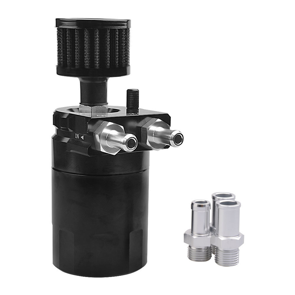 Universal Aluminum 300ML Oil Catch Can Kit Aluminum Oil Trap Reservoir Fuel Catch Tank With Air Filter 10MM 12MM 15MM Fitting