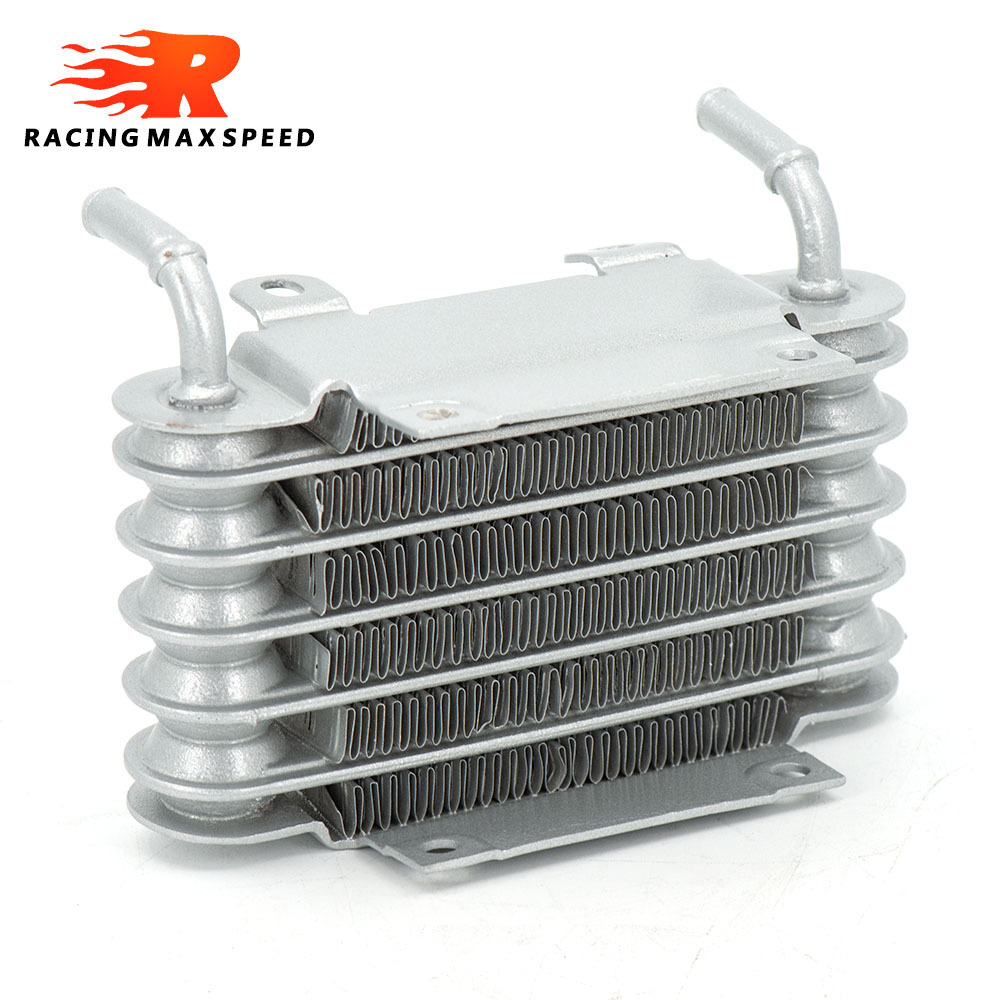 Universal Aluminum Racing Car Motorcycle Diesel Small Engines Fuel Oil Cooler 8mm silver