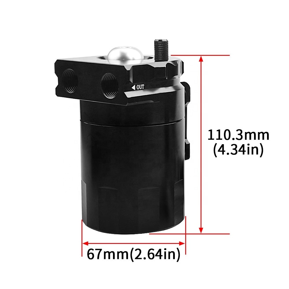 Universal Aluminum 300ML Oil Catch Can Kit Aluminum Oil Trap Reservoir Fuel Catch Tank With Air Filter 10MM 12MM 15MM Fitting