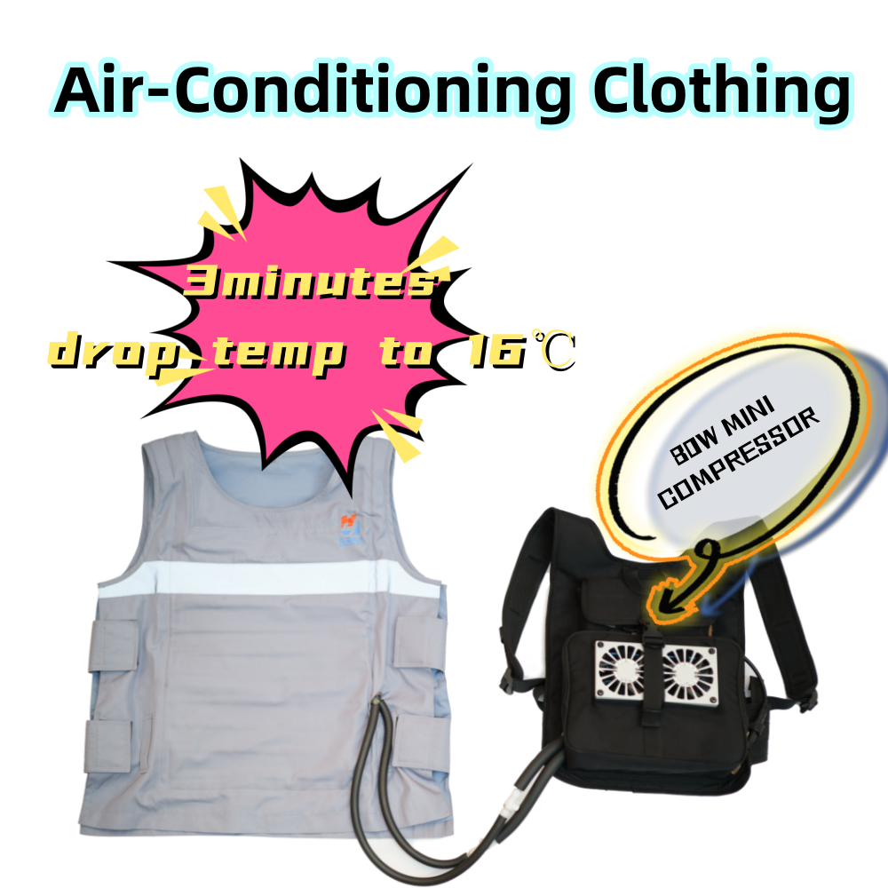 Air Conditioner clothes cooling Vest jacket 800BTU DC inverter compressor Cooler Vortex Tube with Water-cooled