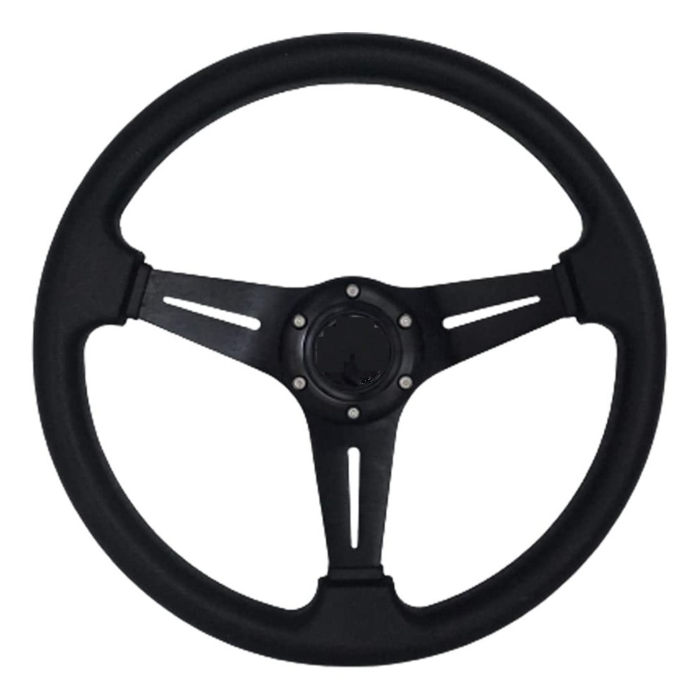 14inch 350mm PU Leather Car Racing Steering Wheel Aluminum Alloy Deep Corn Dish Sport Drifting Steering Wheels