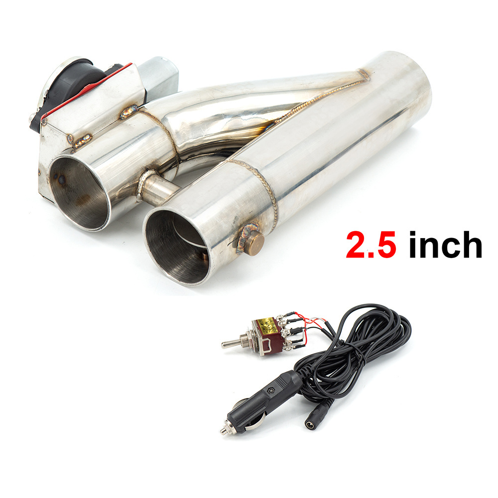 2.5 INCH Electric Exhaust Dump Cutout E-cut Out Bypass with Switch Dual-Valve System