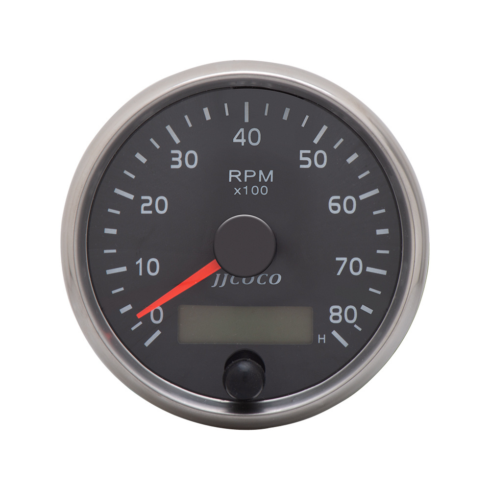 Universal 85MM Tachometer 0-8000RPM 12V/24V Tacho Meter Amber/White Light RPM Gauge With LCD Hourmeter For Car