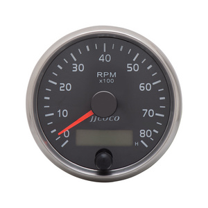 Universal 85MM Tachometer 0-8000RPM 12V/24V Tacho Meter Amber/White Light RPM Gauge With LCD Hourmeter For Car