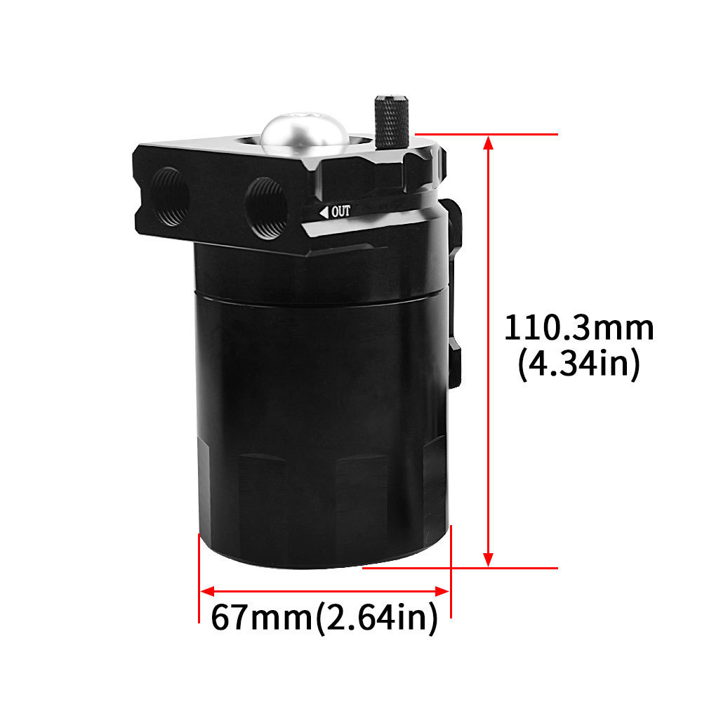 Universal 300ML Oil Catch Can Kit Aluminum Oil Trap Reservoir Fuel Catch Tank With Air Filter 10MM 12MM 15MM Fitting