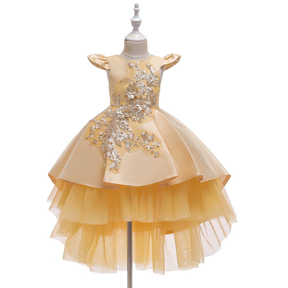 5704  Summer Smocked Children Clothing Wholesale High Quality 3-8 Years Girls Kids Party Communion Dresses