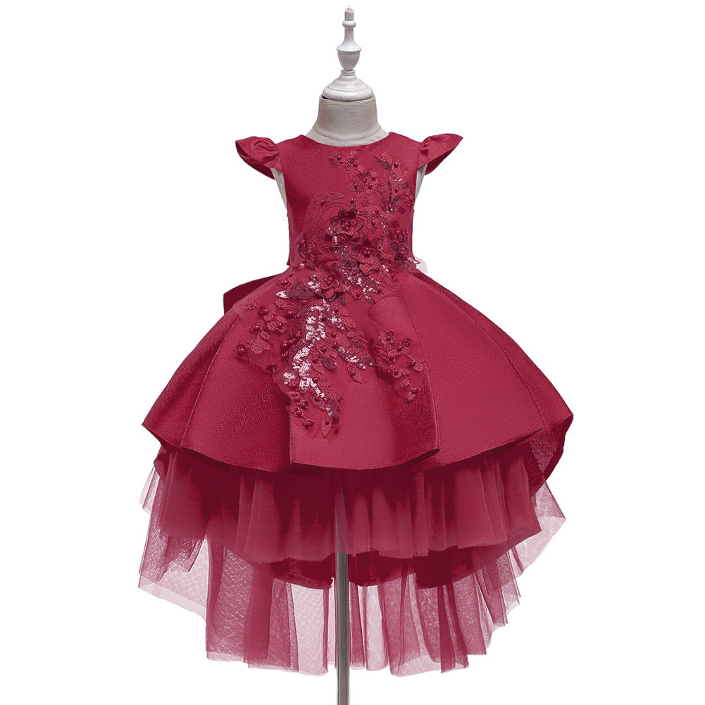 5704  Summer Smocked Children Clothing Wholesale High Quality 3-8 Years Girls Kids Party Communion Dresses