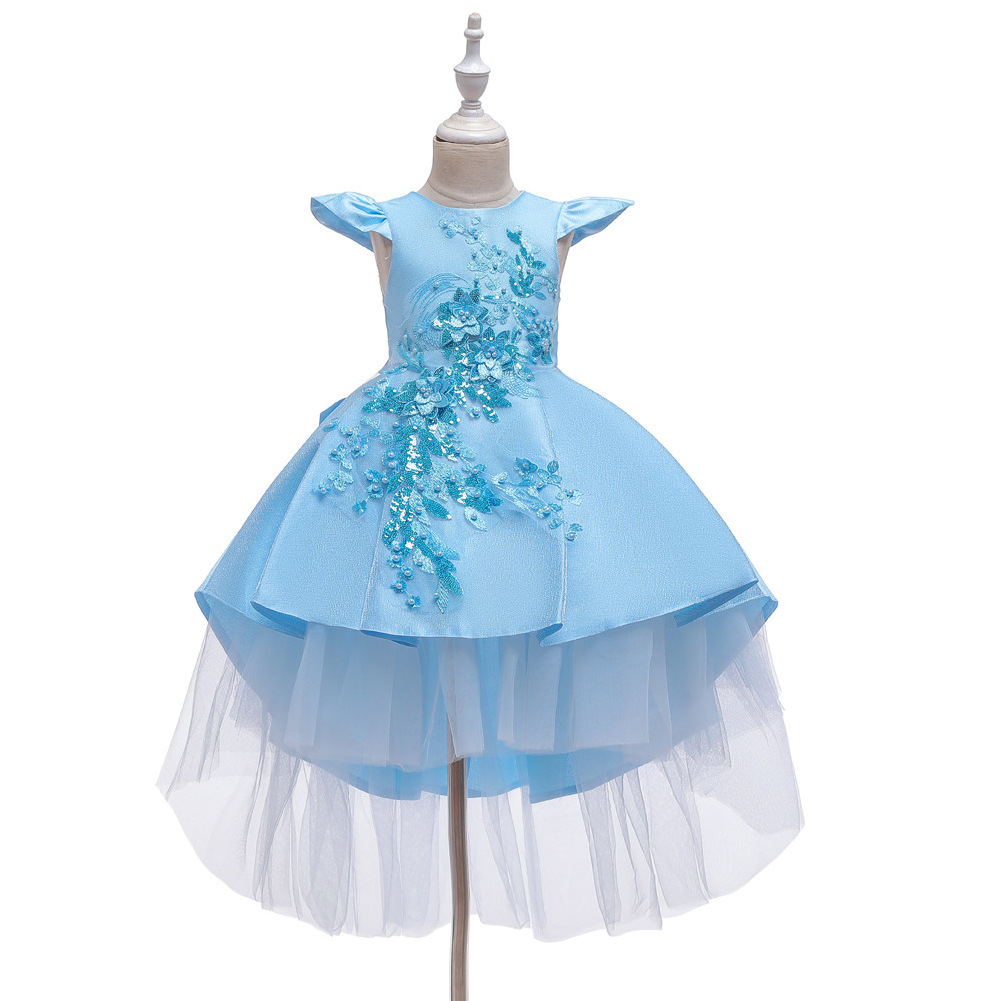 5704  Summer Smocked Children Clothing Wholesale High Quality 3-8 Years Girls Kids Party Communion Dresses