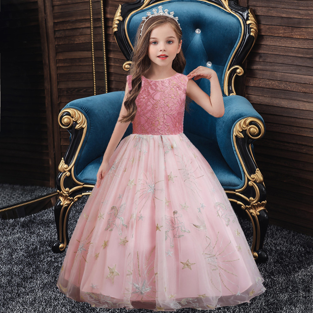 1712  Kids Garments Ball Gown Wedding Dresses Latest Design Maxi Long Design Beautiful Children Dress