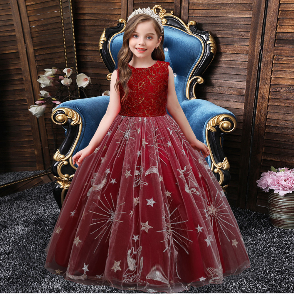 1712  Kids Garments Ball Gown Wedding Dresses Latest Design Maxi Long Design Beautiful Children Dress