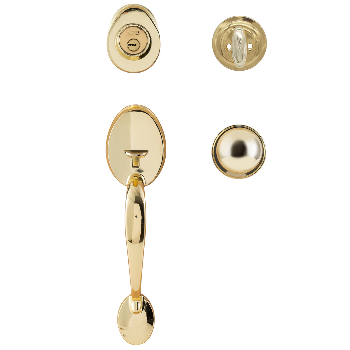 2024 Classical grip handleset Deadbolt cylinder Handle Exterior Door Polished brass Deadbolt Cylinder Lock Lock